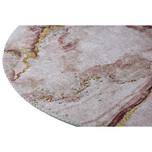 Skalbiamas apvalios formos kilimas rudos spalvos/auksinės spalvos ø 80 cm – Vitaus-image-2