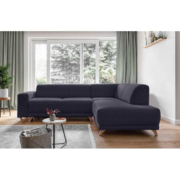Antracito spalvos sulankstoma/su sandėliavimo vieta kampinė sofa (su dešiniuoju kampu/„L“ formos) Classy Sophie – Miuform-image-1