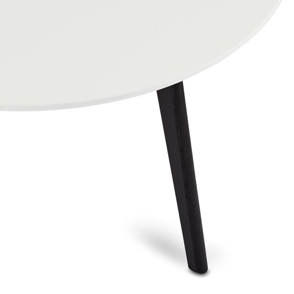 Juodai baltas kavos staliukas su ąžuolinėmis kojomis Furnhouse Life, Ø 80 cm-image-4