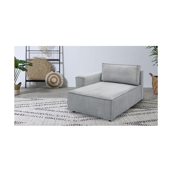 Modulinė sofa šviesiai pilkos spalvos iš kordinio velveto (su kairiuoju kampu) Nihad modular – Bobochic Paris-image-1