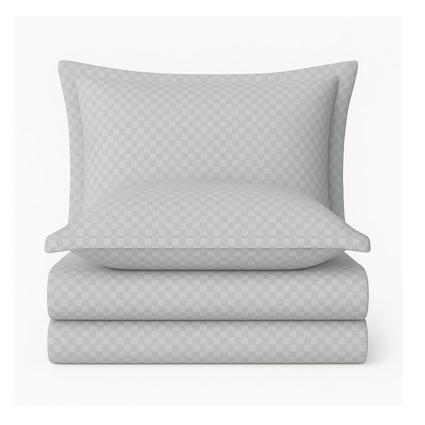 Pilkos spalvos iš ranforce medvilnės viengulė patalynė 140x200 cm Checkered – Mila Home Luxury