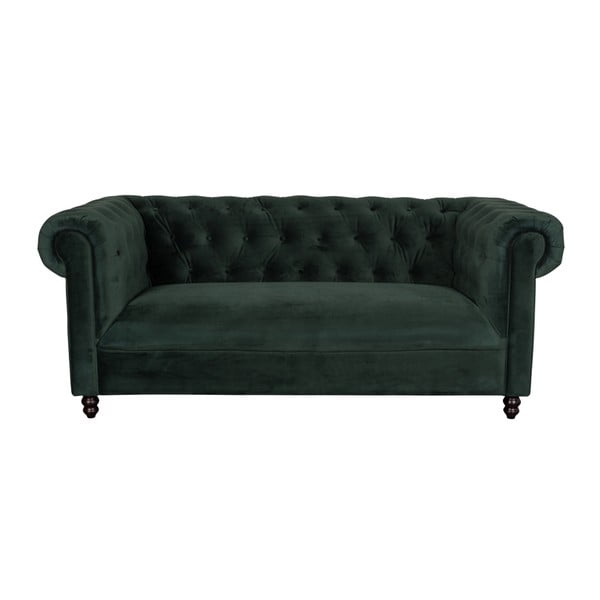 Tamsiai žalia aksomo sofa Dutchbone Forest
