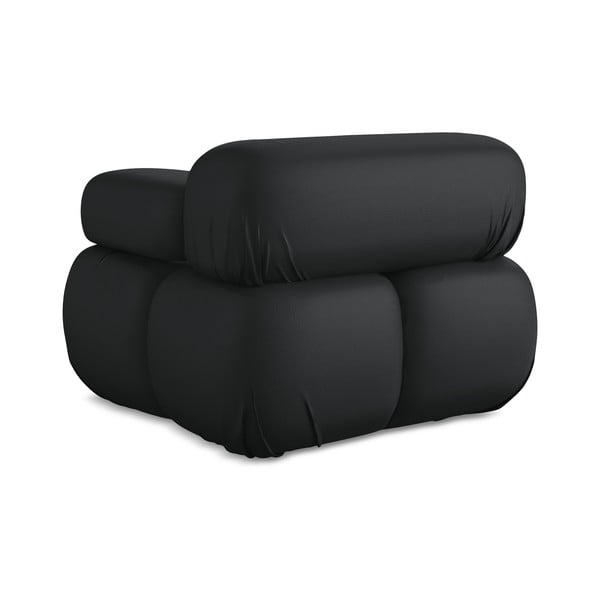 Juodos spalvos iš dirbtinės odos modulinė sofos dalis (su dešiniuoju kampu) Lokua – Makamii-image-4