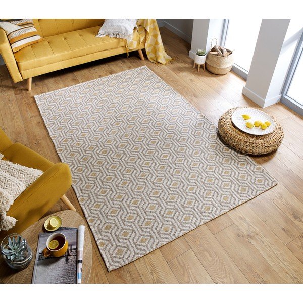 Medvilninis kreminės ir geltonos spalvos kilimas Flair Rugs Bombax, 192 x 290 cm-image-4