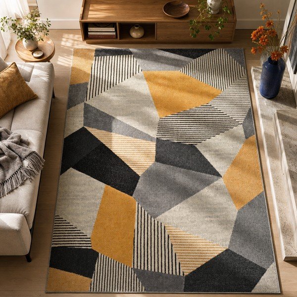 Oranžinis ir pilkas kilimas Universal Gladys Sarro, 60 x 120 cm-image-1