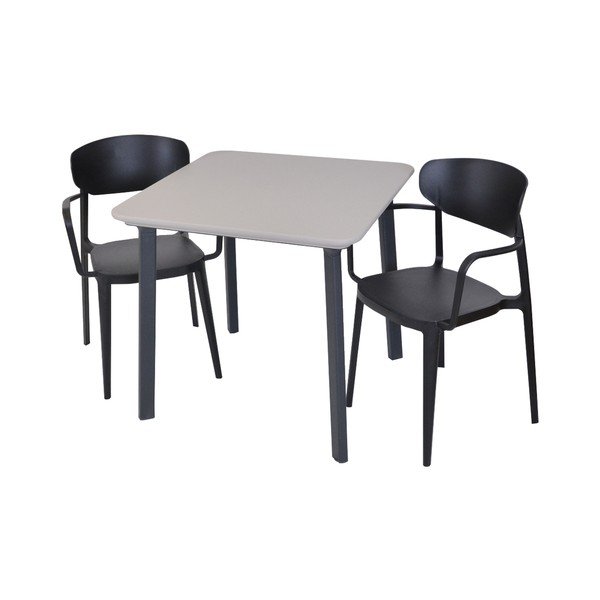 Plastikinė sodo kėdė juodos spalvos Mare – Rojaplast-image-3