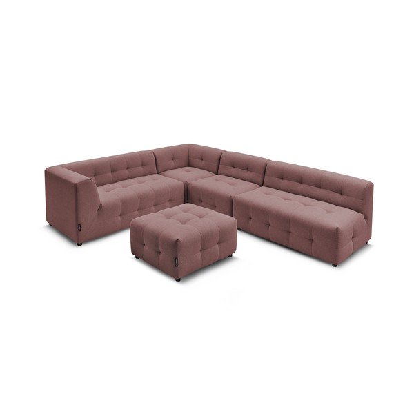 Tamsiai rožinė kampinė sofa (kairysis kampas) Kleber - Bobochic Paris-image-4