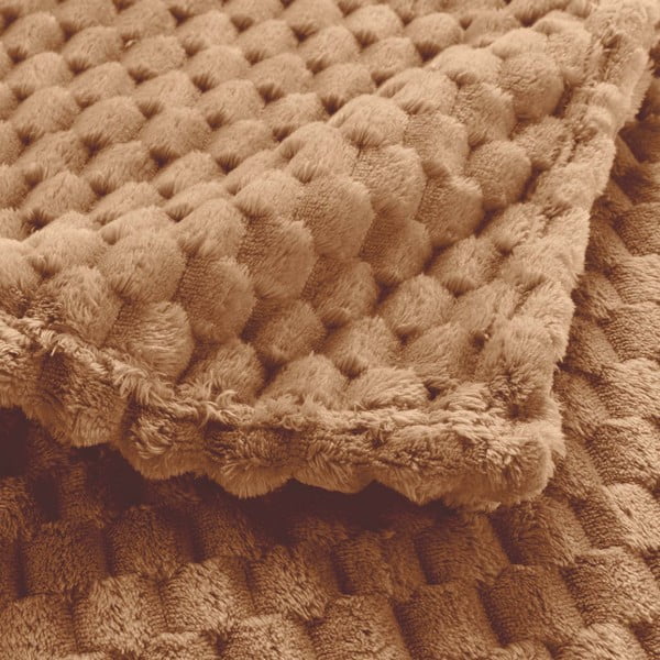 Rudos spalvos iš mikroflanelės antklodė ir pledas 125x150 cm Mini Frosty – douceur d'intérieur-image-3