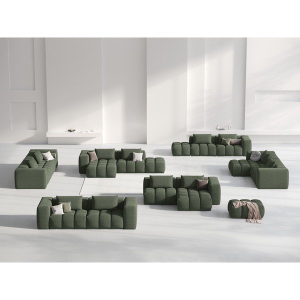 Tamsiai žalios spalvos kampinė sofa (su dešiniuoju kampu/su gultu) Verona – Cosmopolitan Design-image-1
