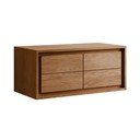 Rudos spalvos iš tikmedžio masyvo pakabinama spintelė po kriaukle 90x40 cm Kenta – Kave Home
