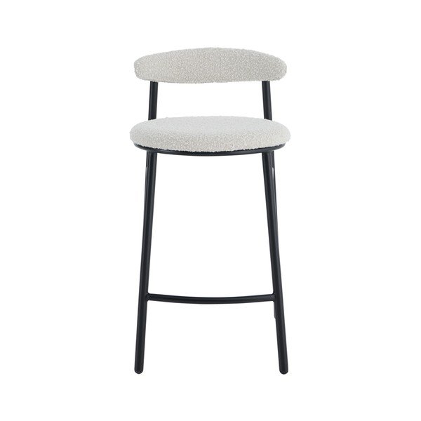 Kreminės spalvos iš audinio baro taburetė (sėdynės aukštis 67 cm) Bloggny – Ellos Home-image-2