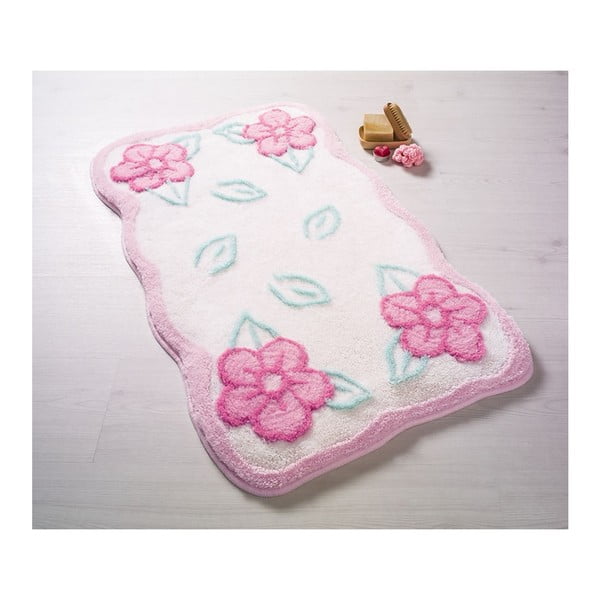 Smėlio ir rožinės spalvos vonios kilimėlis Confetti Bathmats Ramses, 60 x 100 cm