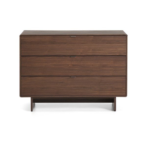 Tamsios natūralios spalvos šoninė spintelė iš riešutmedžio 101x75x50 cm Norlen – Kave Home-image-3