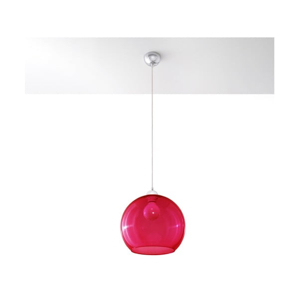 Kabantis šviestuvas raudonos spalvos ø 30 cm su stiklo gaubtu Bilbao – Nice Lamps