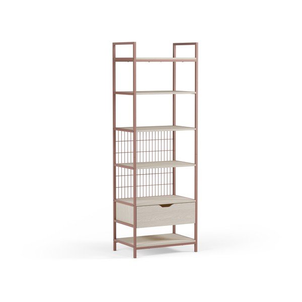 Terakotos spalvos iš plieno knygų spinta  60x179,5x40 cm Amara – Marckeric