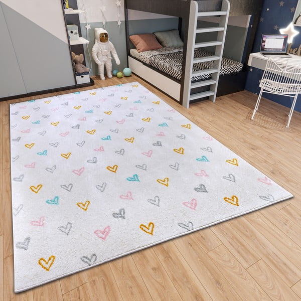 Vaikiškas kilimas baltos spalvos 160x235 cm Hearts – Hanse Home-image-1