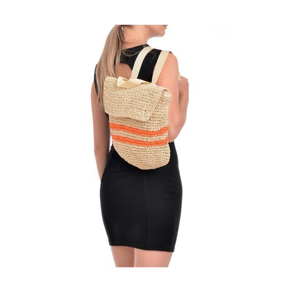 Moterų šiaudinė kuprinė Mangotti Bags Orange-image-2