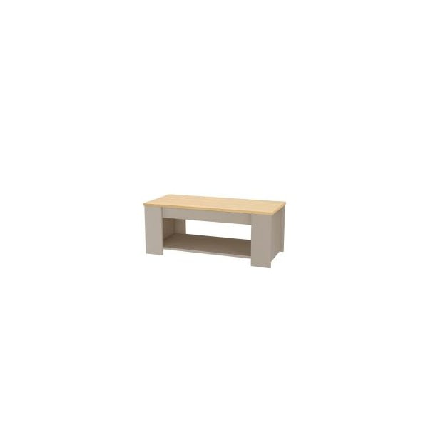 Kavos staliukas pilkos spalvos/natūralios spalvos su ąžuolo dekoro stalviršiu 105x47 cm Emerald – Støraa-image-1