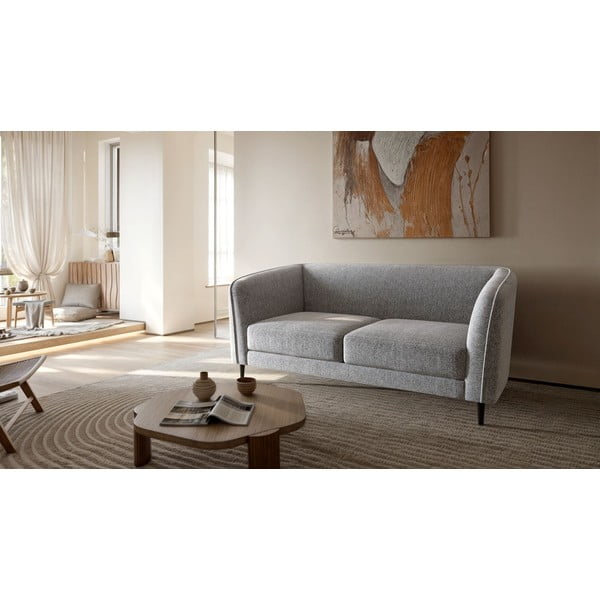 Sofa šviesiai pilkos spalvos 160 cm Galbe – Ghado-image-1