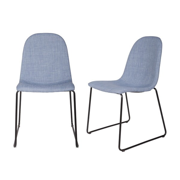 2 mėlynų valgomojo kėdžių komplektas Copper Light Blue
