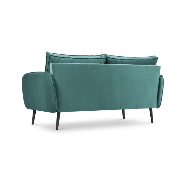 Smaragdo spalvos aksominė sofa su juodomis kojomis Kooko Home Lento, 158 cm-image-3