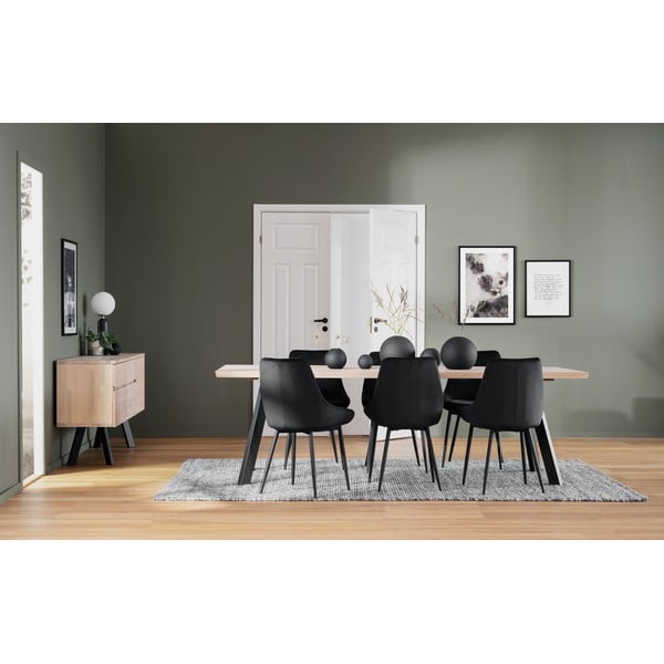 Juodos aksominės valgomojo kėdės 2 Sierra - Rowico rinkinyje-image-1