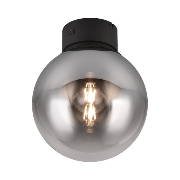 Lubinis šviestuvas juodos spalvos LED ø 30 cm su stiklo gaubtu Cipallone – CINQUE