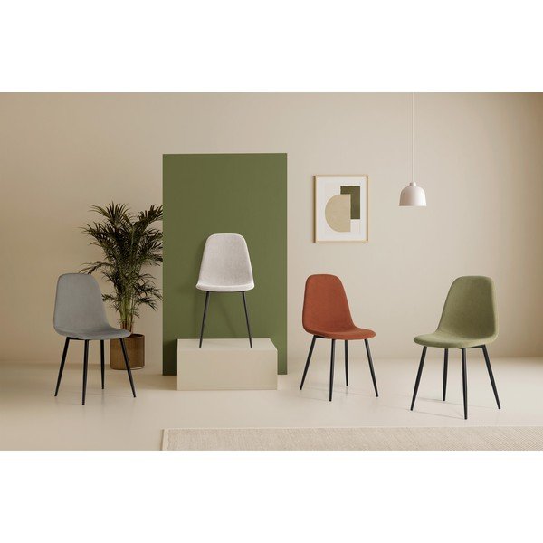 Kreminės spalvos iš audinio valgomojo kėdės 4 vnt. Minka – Marckeric-image-2