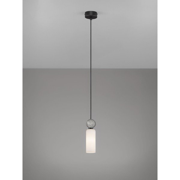 Matinės juodos spalvos iš akmens kabantis šviestuvas ø 6 cm su stiklo gaubtu Filomena – Nova Luce-image-4