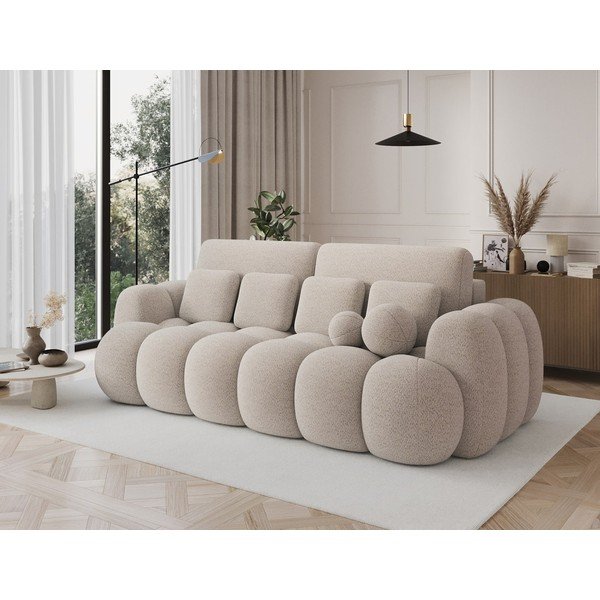 Smėlio spalvos sulankstoma sofa iš boucle 256 cm Cotonn – ELTAP-image-3