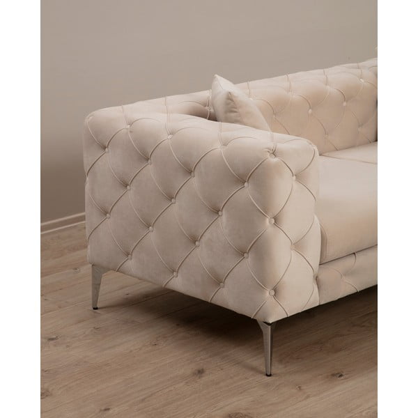 Sofa smėlio spalvos iš velveto 197 cm Como – Balcab Home-image-1