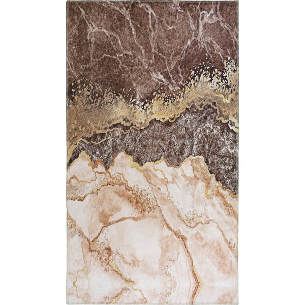 Konjako rudos ir kreminės spalvos plaunamas kilimas 180x120 cm - Vitaus
