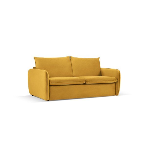 Sulankstoma sofa garstyčių spalvos iš velveto 214 cm Vienna – Cosmopolitan Design-image-1