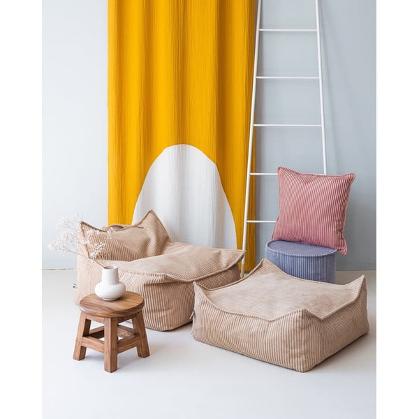 Šviesiai rudos spalvos iš kordinio velveto vaikiškas sėdmaišis Square – Wigiwama-image-3