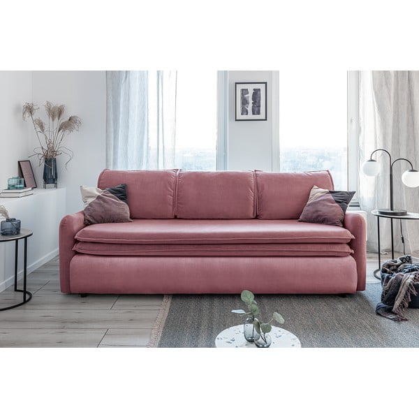Rožinė aksominė sofa-lova Miuform Tender Eddie-image-3