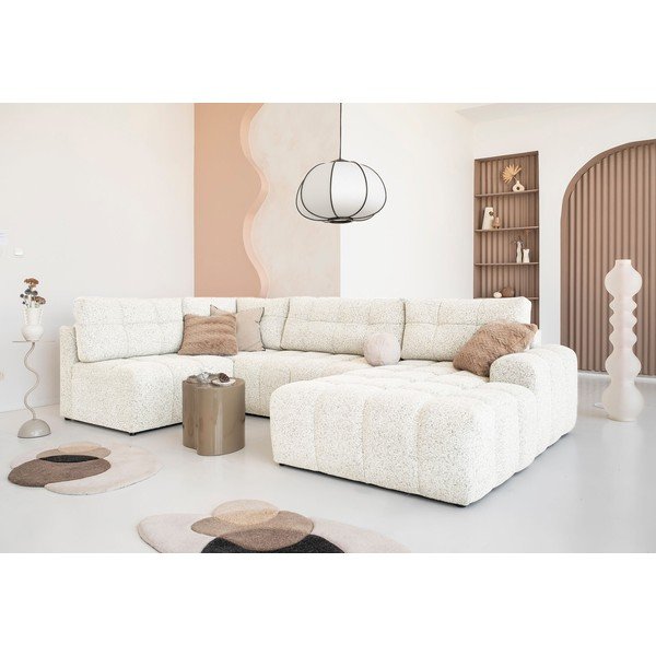 Kreminės spalvos sulankstoma/su sandėliavimo vieta modulinė kampinė sofa (su kairiuoju kampu) Lulu – Miuform-image-1