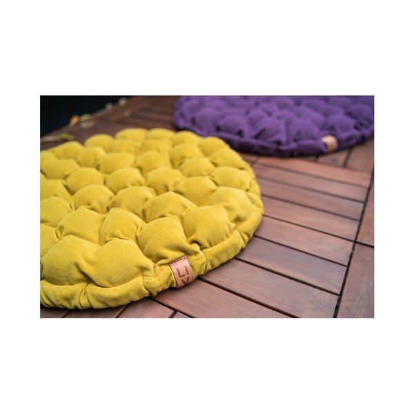 Šviesiai mėlynai pilka sėdimoji pagalvėlė su masažiniais kamuoliukais Linda Vrňáková Bloom, ⌀ 75 cm-image-4