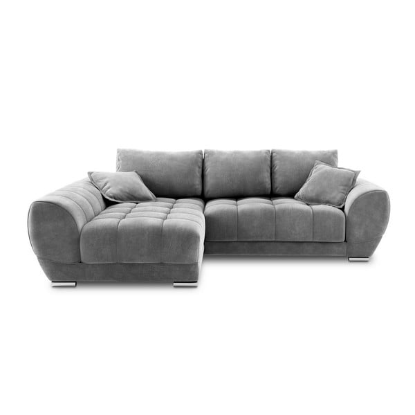 Pilka sofa-lova su aksomo apmušalais Windsor & Co Sofos Nuage, kairysis kampas