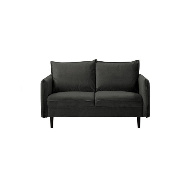Tamsiai pilkos spalvos iš velveto sofa 138 cm Juli – Ropez
