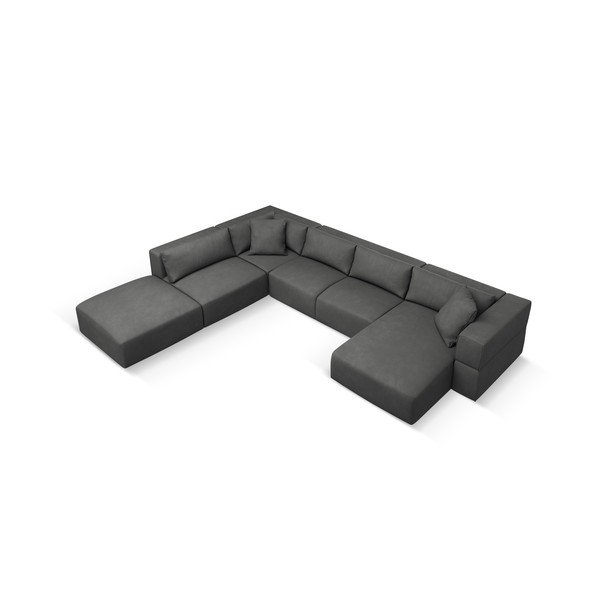 Kampinė sofa tamsiai pilkos spalvos (su kairiuoju kampu/„U“ formos) Esther – Milo Casa-image-2
