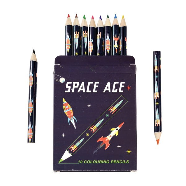10 pieštukų rinkinys kosmoso tematika Rex London dėkle