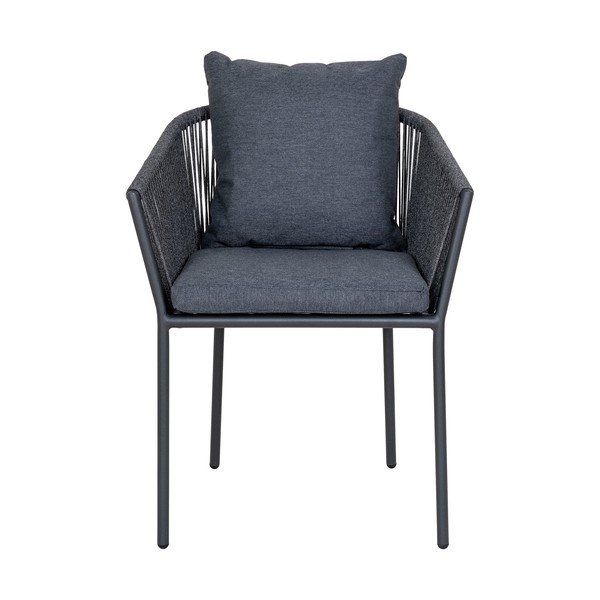 Iš metalo valgomojo kėdės tamsiai pilkos spalvos 2 vnt. Salerno – House Nordic-image-3