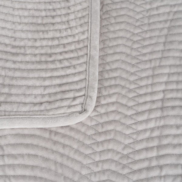 Kreminės spalvos iš velveto dygsniuota lovatiesė 180x260 cm – Ixia-image-1