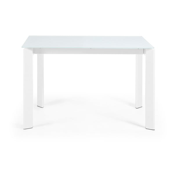 Prailginamas valgomojo stalas su papildomu stalviršiu su stikliniu stalviršiu 80x120 cm Axis – Kave Home-image-4