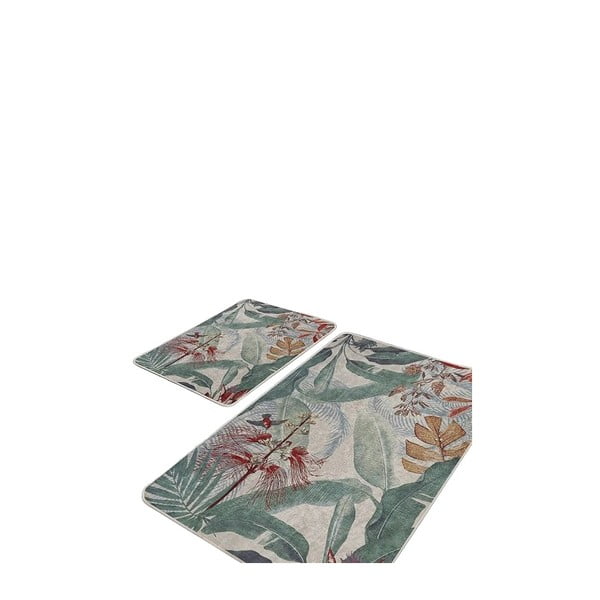 Vonios kilimėliai žalios spalvos/smėlio spalvos 2 vnt. 60x100 cm – Mila Home