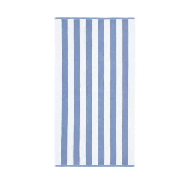 Iš medvilnės vonios rankšluostis baltos spalvos/mėlynos spalvos 70x120 cm Stripe Jacquard – Bianca