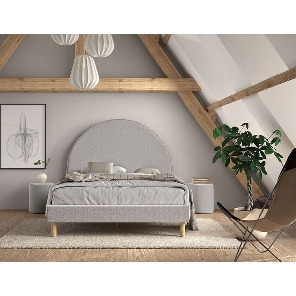Viengulė lova pilkos spalvos audiniu dengta su lovos grotelėmis 140x200 cm MOON – Vipack-image-4