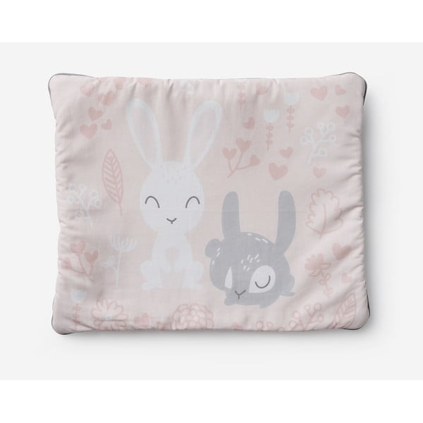 Rožinė dekoratyvinė pagalvėlė vaikams "Pinio Bunnies", 45 x 50 cm