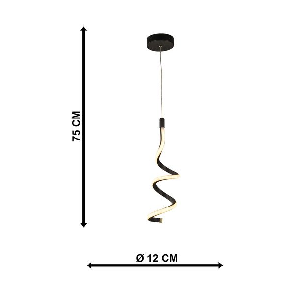Juodos spalvos iš metalo kabantis šviestuvas LED ø 12 cm Hilton – Squid Lighting-image-3