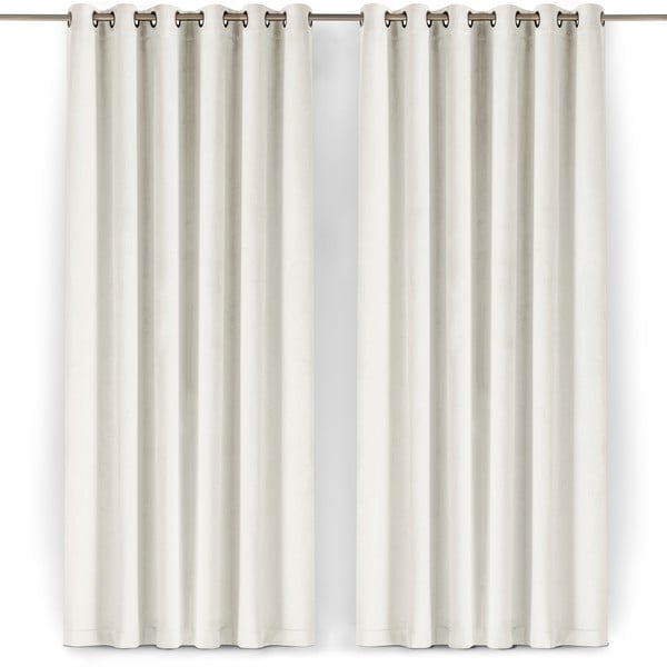 Iš velveto pritemdymas (dalinis užtemimas) užuolaida kreminės spalvos 200x250 cm Velto – Filumi-image-4